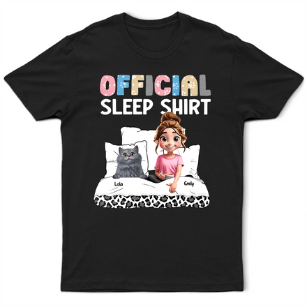 Cat Mom Official Sleep Shirt - Personalized T Shirt