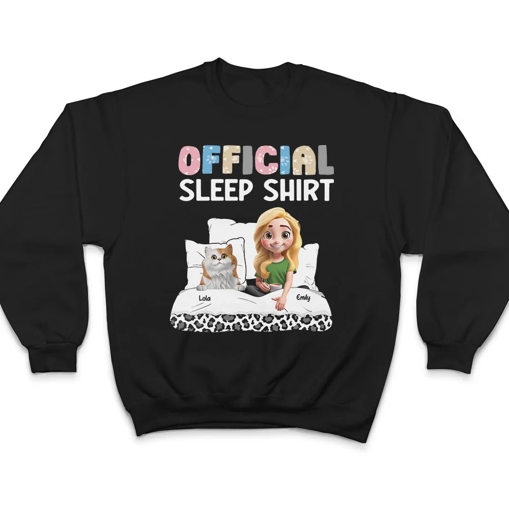 Gift For Women,Cat Lovers,Cat Mom,Pet Lovers,Pet Mom - Cat Mom Official Sleep Shirt - Personalized T Shirt
