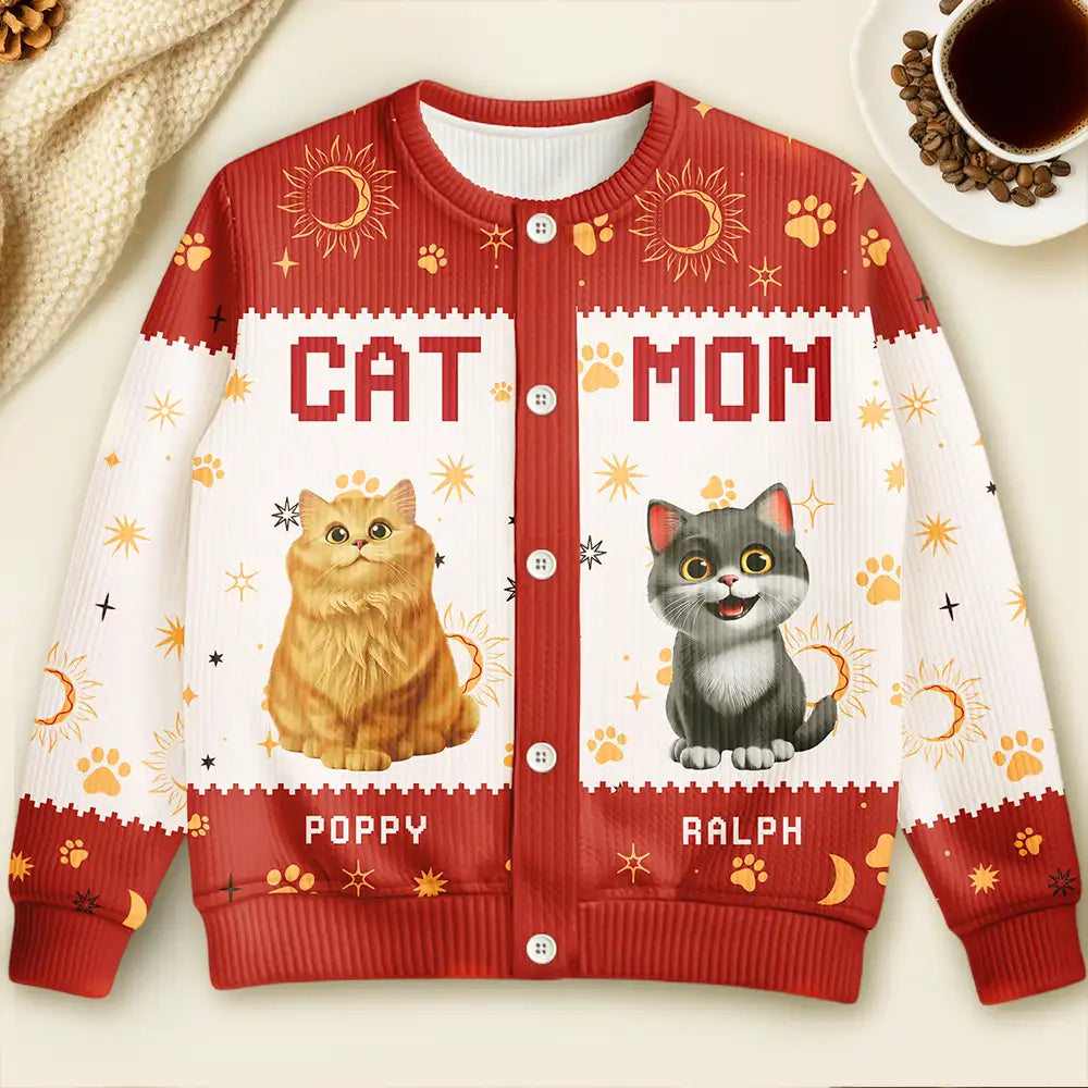 Cat Mom Funny 3D Effect Pet - Personalized Cardigan