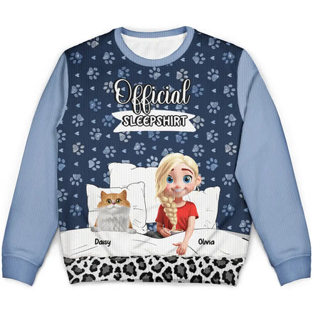 Cat Mom Cat Dad Official Sleep Shirt - Personalized Unisex Ugly Sweater