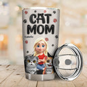 Pet Lovers, Pet Mom, Cat Lovers, Cat Mom, Happy - Cat Mom Cat Mum 3D Effect - Personalized Tumbler