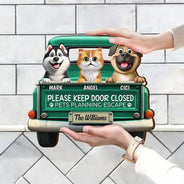 Cat Lovers,Pet Lovers,Pet Couple,Family - Cats Planning Escape Truck 3D Effect - Personalized Custom Shaped Wood Sign