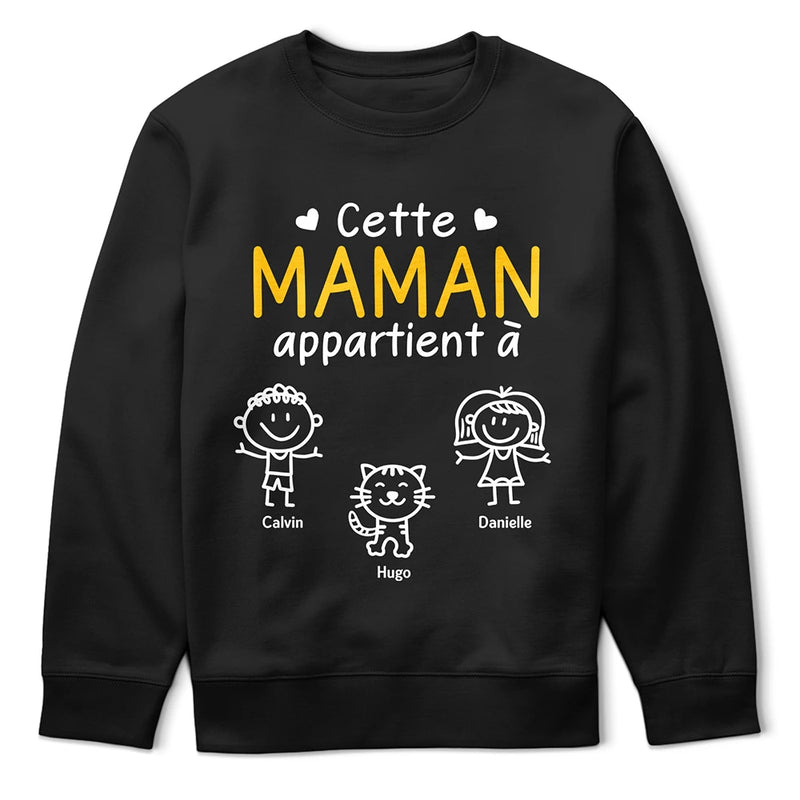 Gift For Women, Gift For Men, Parents, Gift For Mother, Gift For Grandpa, Gift For Father, Gift For Grandma, Gift For Grandparents, Love, French - Ce Grand-Père Cette Grand-Mère Ce Papa Cette Maman Appartient À - T Shirt Personnalisé
