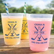 Golf,Gift For Husband,Gift For Men,Gift For Grandpa,Gift For Father,Humorous - Celebrate Birthday And Still On Par - Personalized Frosted Cups