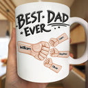 Gift For Father,Top Market,Gift For Grandpa,Afro Dad,Non-Eng,Icon,Confident - Ceramic Hand Punch Best Dad Ever - Personalized Mug