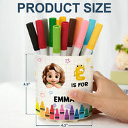Gift For Kids,Happy - Characters Is For Kids - Personalized Rotating Pen Holder