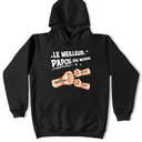 Gift For Yourself,Gift For Men,Gift For Grandpa,Gift For Father,Happy,French - Check Du Poing Le Meilleur Papa Du Monde - T Shirt Personnalisé