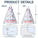 America 250th,Independence Day,Family,Proud,Custom Text - Cheers To 250 Years Anniversary - Personalized Party Hats