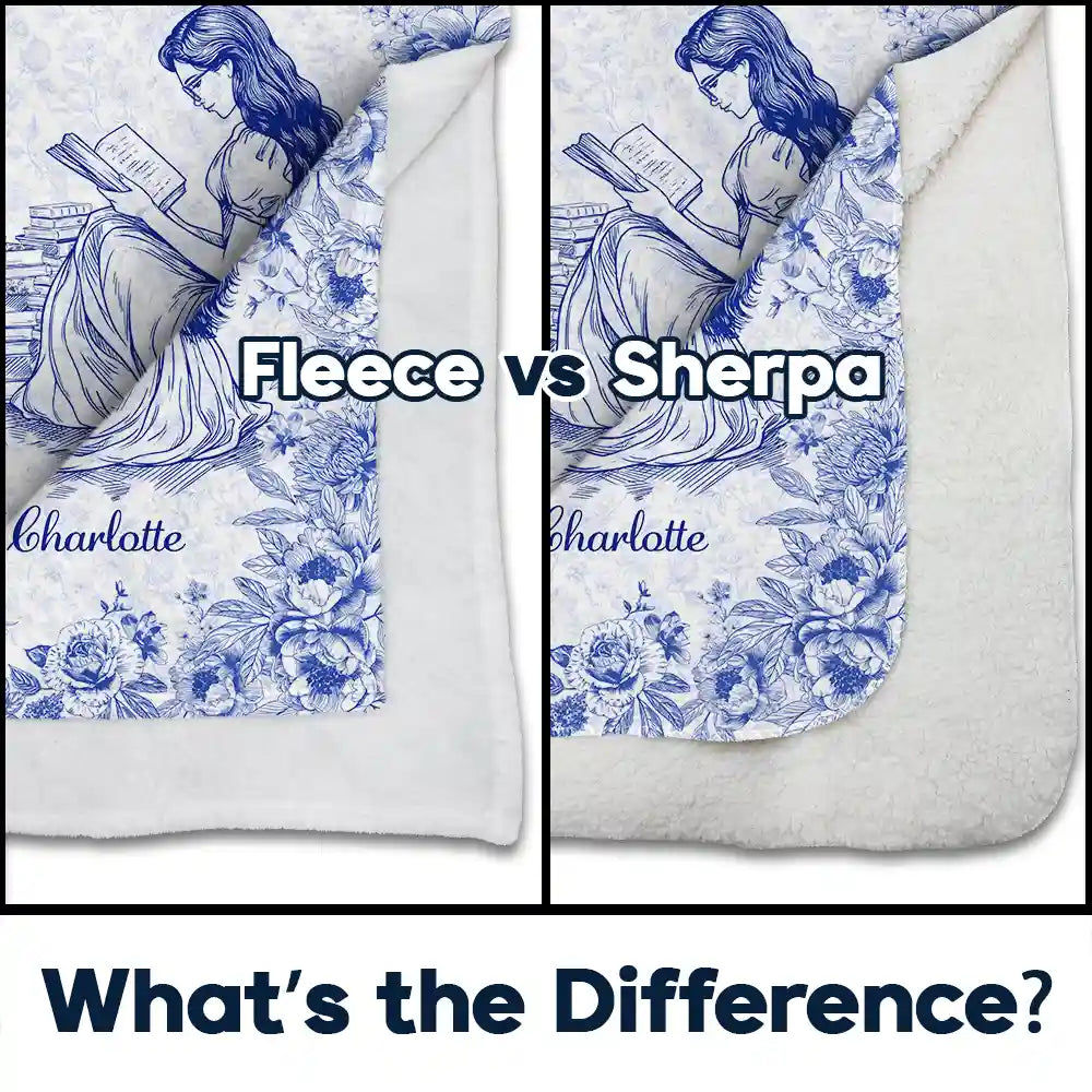 Reading,Gift For Women,Dog Lovers,Dog Mom,Pet Lovers,Pet Mom,Happy,Christmas - Chinoiserie Toile My Book Reading And Dog Cuddling - Personalized Fleece Blanket, Sherpa Blanket