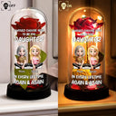 Gift For Mother,Gift For Daughter,Happy - Choose You To Be My Daughter - Personalized Everlasting Rose Dome Lamp