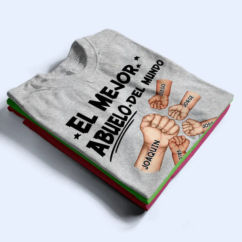 Gift For Yourself,Gift For Men,Gift For Grandpa,Gift For Father,Happy,Spanish - Choque De Puños El Mejor Papá Del Mundo - Camiseta Personalizada