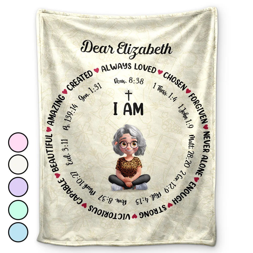 Christian Affirmation Bible Verse - Personalized Fleece Blanket, Sherpa Blanket