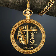 Gift For Men,Christian,Happy,Gift For Father,Gift For Son,Gift For Grandpa,Gift For Brothers,Cousin - Christian Man Of God - Personalized Pocket Watch