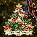 Independence Day,America 250th,Christmas,Proud,Family,Custom Text - Christmas Home For The Holidays - Personalized Custom Shaped Acrylic Ornament