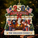 Independence Day,America 250th,Christmas,Cozy,Family,Icon,Custom Text - Christmas Love Anchored In Heritage And Pride - Personalized Custom Shaped Acrylic Ornament