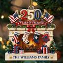 Independence Day,America 250th,Christmas,Cozy,Family,Icon,Custom Text - Christmas Love Anchored In Heritage And Pride - Personalized Custom Shaped Acrylic Ornament