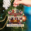 Independence Day,America 250th,Christmas,Cozy,Family,Icon,Custom Text - Christmas Love Anchored In Heritage And Pride - Personalized Custom Shaped Acrylic Ornament