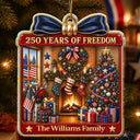 Independence Day,America 250th,Christmas,Proud,Family,Custom Text - Christmas Patriotic Love For America - Personalized Custom Shaped Acrylic Ornament