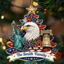 Independence Day,America 250th,Christmas,Proud,Family,Custom Text - Christmas Proud America Family - Personalized Custom Shaped Acrylic Ornament