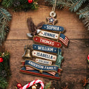 Independence Day,America 250th,Christmas,Proud,Family,Custom Text - Christmas Standing Tall In Freedom And Love - Personalized Custom Shaped Wooden Ornament