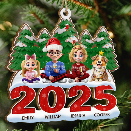 Christmas 3D Family A Whole Lot Of Love - Personalized Custom Shaped Wooden Ornament