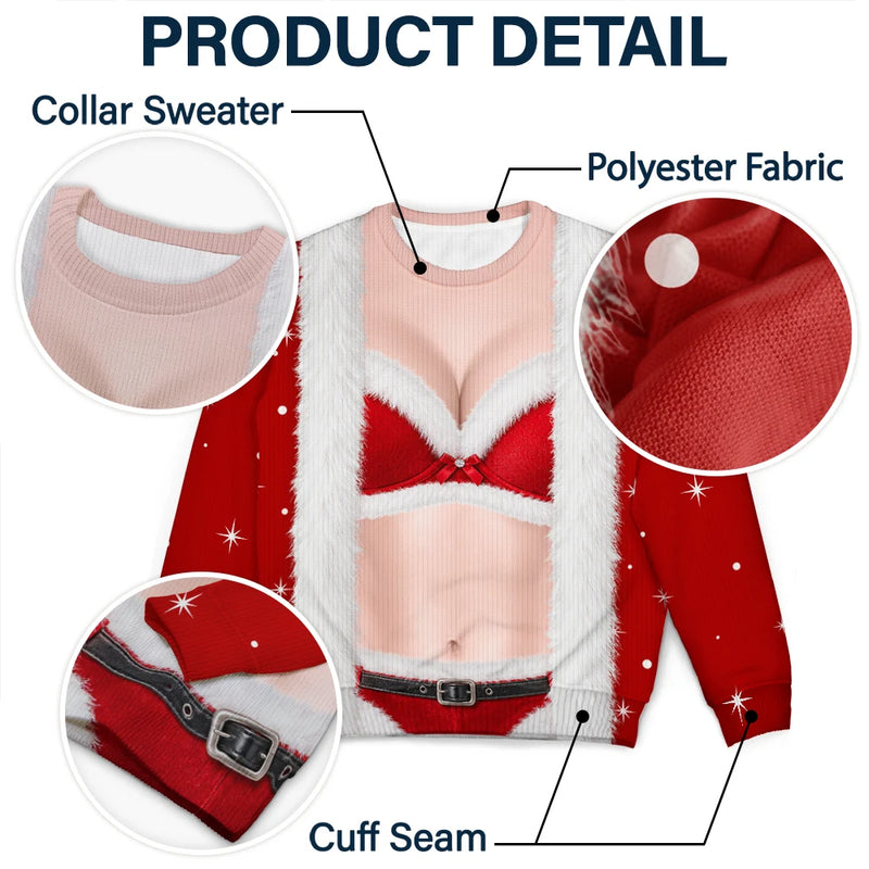 Top Market,Christmas,Humorous,Gift For Yourself,Gift For Women,Icon - Christmas 3D Sexy Body Wife Sisters - Personalized Unisex Ugly Sweater