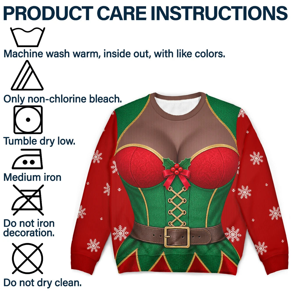 Top Market,Christmas,Humorous,Gift For Yourself,Gift For Women,Icon - Christmas 3D Sexy Body Wife Sisters - Personalized Unisex Ugly Sweater