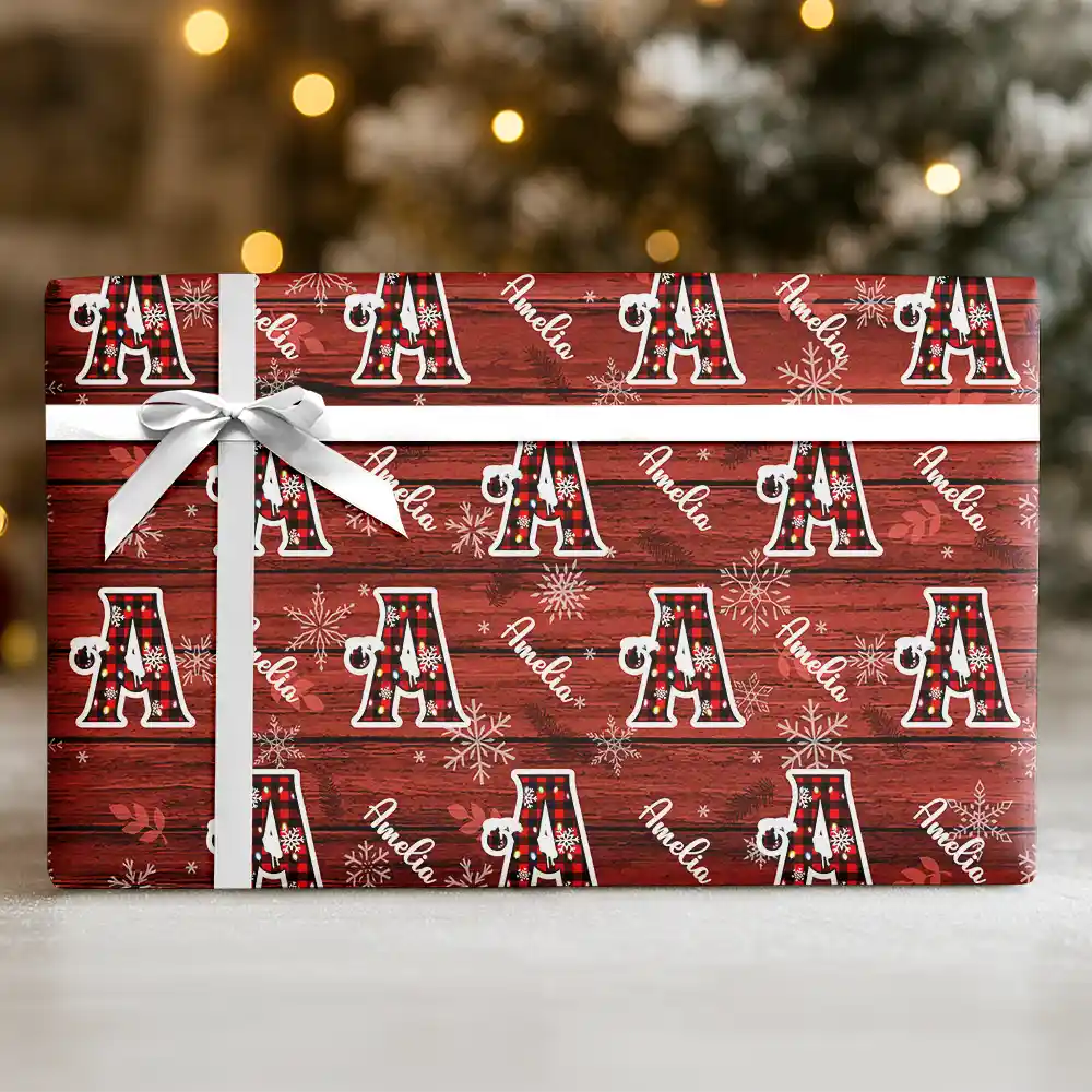 Christmas Alphabet For Family Friend - Personalized Wrapping Paper