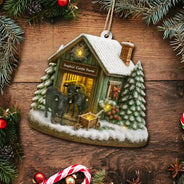 Christmas,Farm,Gift For Yourself,Happy - Christmas Cattle Farm - Personalized Custom Shaped Wooden Ornament