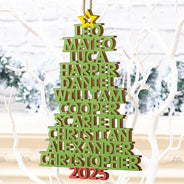 Christmas,Top Market - Christmas Color Tree Family Name - Gift For Family, Besties, Coworker - Personalized Custom Shaped Wooden Ornament