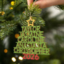 Christmas Color Tree Family Name - Gift For Family, Besties, Coworker - Personalized Wooden Cutout Ornament