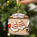 Top Market,Sentimental,Christmas,Family,Icon - Christmas Cookies Family - Personalized 2-Layered Wooden Ornament