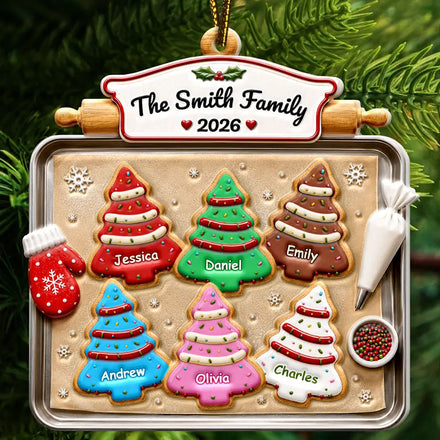 Christmas Cookies Family - Personalized Embossed Ornament