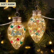 Christmas,Cozy,Family,Icon,Memorial - Christmas Decoration For Family - Personalized Ornament With Name Chili Bulb LED Light