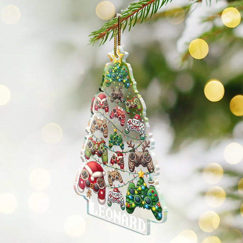 Gift For Kids, Gift For Grandkids, Gift For Son, Gift For Daughter, Happy, Gift For Men - Christmas Decoration For Gamer - Personalized Custom Shaped Acrylic Ornament