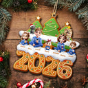 Christmas Family Gingerbread 3D Effect - Personalized Custom Shaped Wooden Ornament
