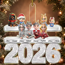 Christmas,Cozy,Family,Vector - Christmas Family Siblings Friends Glitter Effect - Personalized Custom Shaped Acrylic Ornament