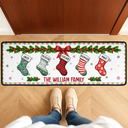 Top Market,Sentimental,Christmas,Family,Icon - Christmas Family Stockings With Names - Personalized Runner Rug