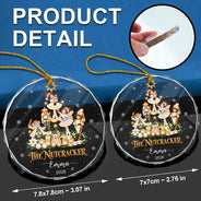 Christmas,Custom Text,Gift For Children,Gift For Daughter,Gifts For Her,Sentimental - Christmas Gift For Ballerina Girls - Personalized Name & Year Nutcracker Character Christmas Tree Circle Glass Ornament