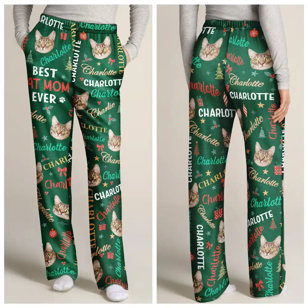 Christmas,Custom Photo,Cut-Face Photo,Gift For Couples,Pet Couple,Pet Lovers,Playful - Christmas Gift For Couples With Pets - Personalized Custom Photo Best Dog Dad Mom Ever Pajama Pants