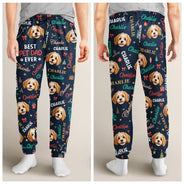 Christmas,Custom Photo,Cut-Face Photo,Gift For Couples,Pet Couple,Pet Lovers,Playful - Christmas Gift For Couples With Pets - Personalized Custom Photo Best Dog Dad Mom Ever Pajama Pants