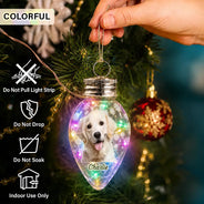 Christmas,Cozy,Custom Photo,Family,Memorial,Remove BG Photo - Christmas Gift For Family Kids Pet Lovers - Personalized Custom Photo Christmas Together Family Chili Bulb LED Light