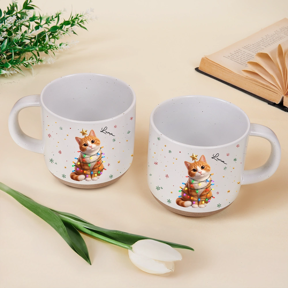 Art Design,Christmas,Custom Photo,Happy,Pet Lovers,Photo - Christmas Accessories 3D Cartoon Pet,Top Market - Christmas Gift For Fur Mom - Personalized Custom Photo Pet Name Pottery Mug