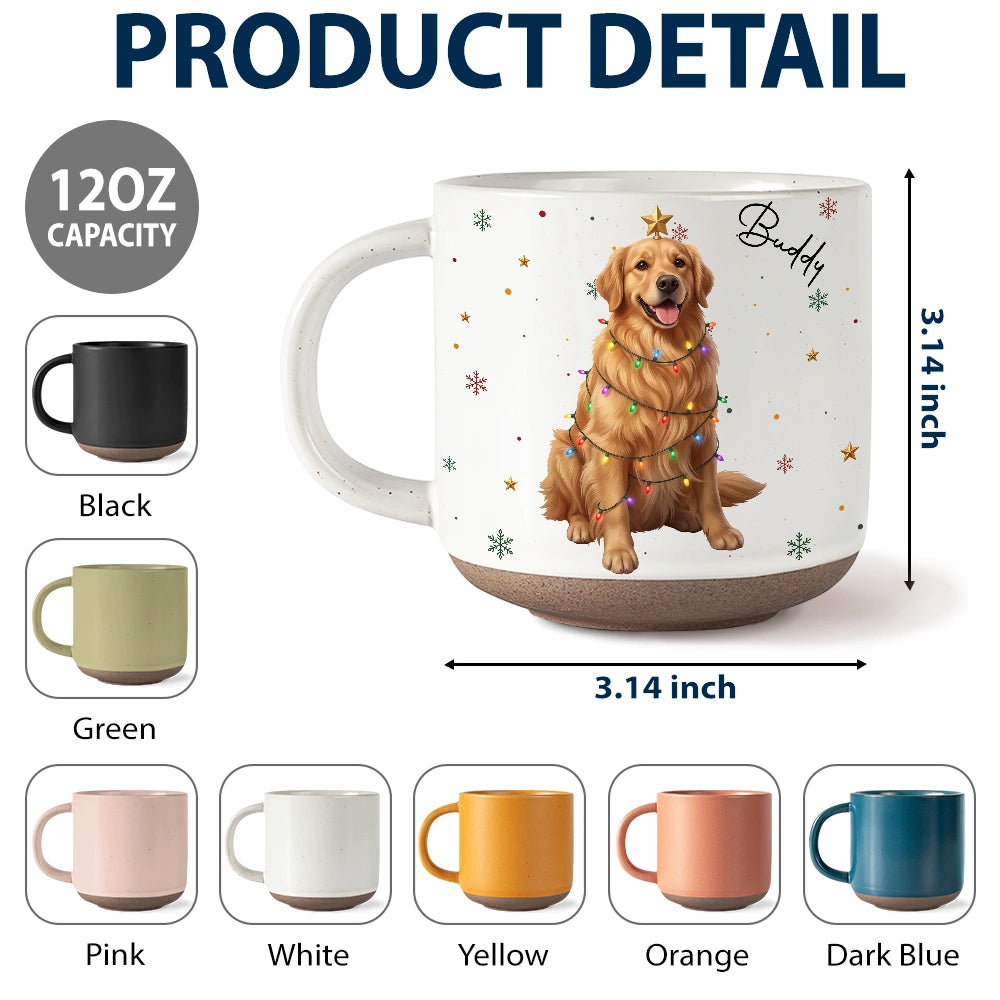 Art Design,Christmas,Custom Photo,Happy,Pet Lovers,Photo - Christmas Accessories 3D Cartoon Pet,Top Market - Christmas Gift For Fur Mom - Personalized Custom Photo Pet Name Pottery Mug