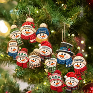 Christmas,Family,Grandparents,Happy,Icon - Christmas Gift For Grandparents - Personalized Snowman Wreath Wooden Ornament