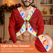 Christmas,Gift For Men,Gift For Yourself,Gifts For Him,Humorous,Icon - Christmas Gift For Husband Dad Grandpa - Personalized Santa Elf Hairy Belly Unisex Ugly Sweater