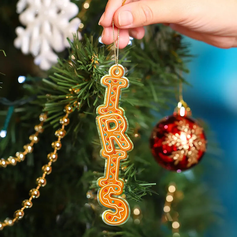 Christmas,Non-Eng,Gift For Yourself - Christmas Gingerbread Name Garland - Personalized Custom Shaped Acrylic Ornament
