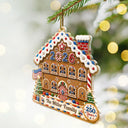 Independence Day,America 250th,Christmas,Proud,Family,Custom Text - Christmas Gingerbread Sweet Memories Built Together - Personalized Custom Shaped Acrylic Ornament