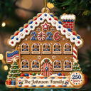 Independence Day,America 250th,Christmas,Proud,Family,Custom Text - Christmas Gingerbread Sweet Memories Built Together - Personalized Custom Shaped Acrylic Ornament