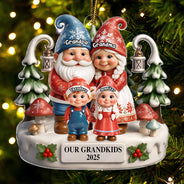 Gift For Grandparents,Grandpa - Grandkids,Gift For Grandpa,Gift For Grandma,Grandma - Grandkids,Gift For Grandkids,Gift For Women,Gift For Men,Top Market,Christmas - Christmas Gnome Our Grandkids 3D Effect - Personalized Custom Shaped Acrylic Ornament